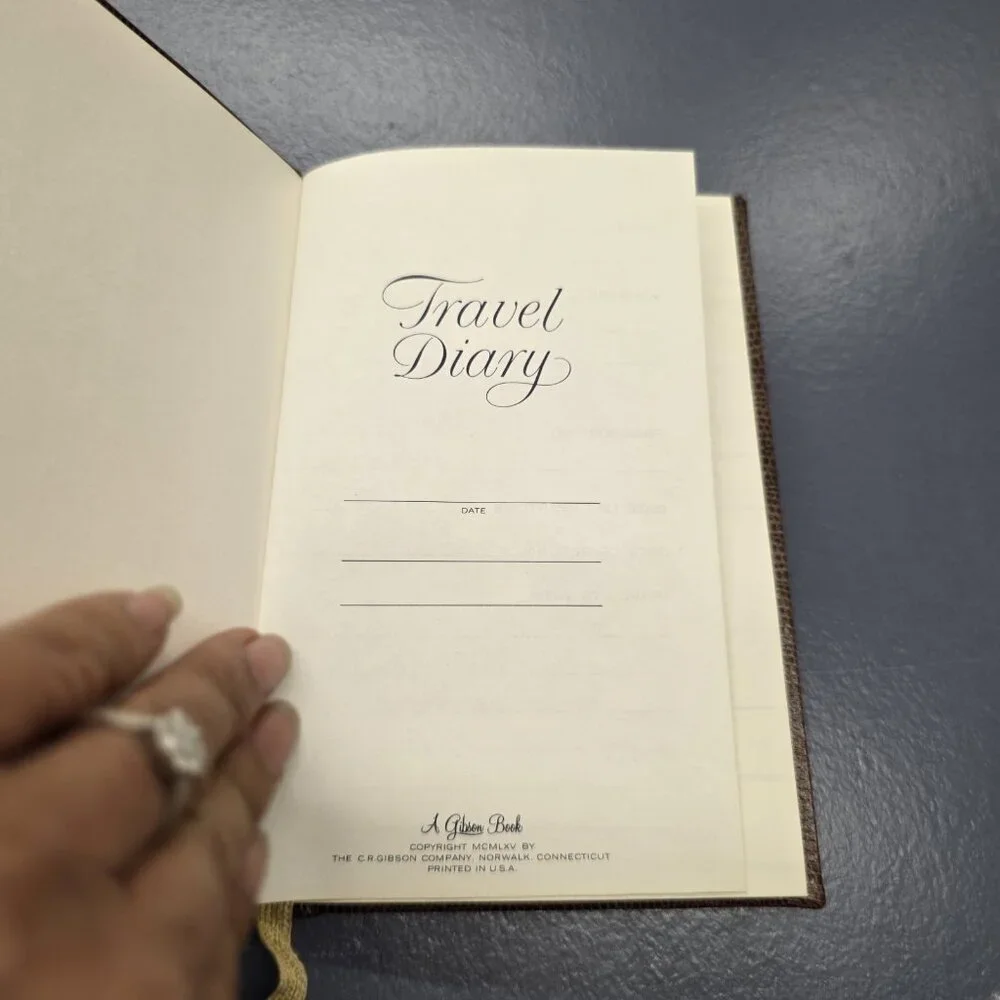 Travel Diary C.R. Gibson Brown Tan Vintage *RARE* Made In The USA